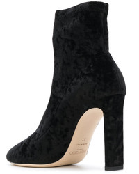 schwarze Lederstiefel von Jimmy Choo