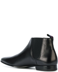 schwarze Lederstiefel von Paul Smith