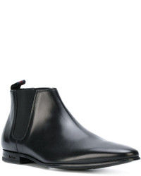 schwarze Lederstiefel von Paul Smith