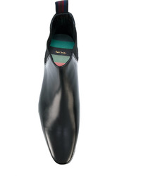 schwarze Lederstiefel von Paul Smith