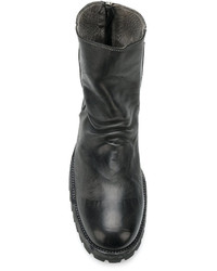 schwarze Lederstiefel von Officine Creative