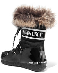 schwarze Lederstiefel von Moon Boot