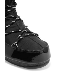 schwarze Lederstiefel von Moon Boot