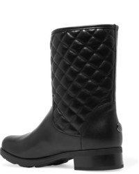 schwarze Lederstiefel von Moncler