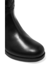 schwarze Lederstiefel von Moncler