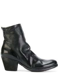 schwarze Lederstiefel von Officine Creative