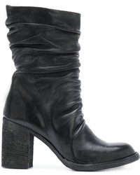 schwarze Lederstiefel von Officine Creative