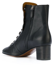 schwarze Lederstiefel von Chloé