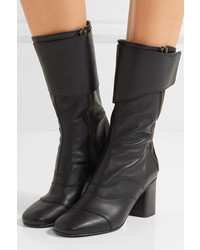 schwarze Lederstiefel von Chloé