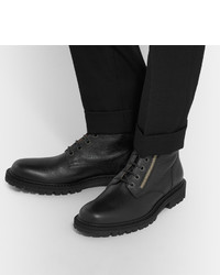 schwarze Lederstiefel von Dries Van Noten