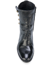 schwarze Lederstiefel von Officine Creative