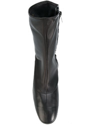 schwarze Lederstiefel von Robert Clergerie