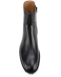 schwarze Lederstiefel von Maison Margiela