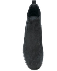 schwarze Lederstiefel von Hogan