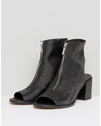 schwarze Lederstiefel von Asos