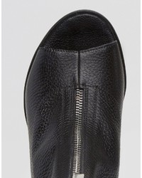 schwarze Lederstiefel von Asos