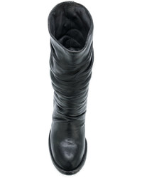 schwarze Lederstiefel von Officine Creative