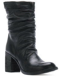 schwarze Lederstiefel von Officine Creative