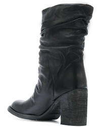 schwarze Lederstiefel von Officine Creative