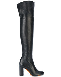 schwarze Lederstiefel von Santoni