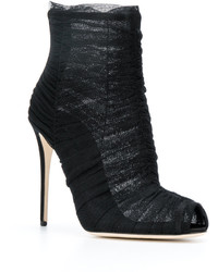 schwarze Lederstiefel von Dolce & Gabbana