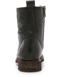 schwarze Lederstiefel von Frye