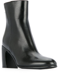 schwarze Lederstiefel von Ann Demeulemeester