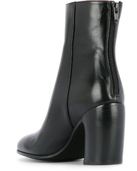 schwarze Lederstiefel von Ann Demeulemeester