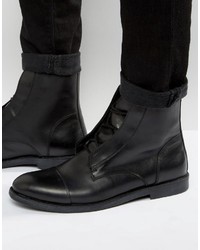 schwarze Lederstiefel von Zign Shoes