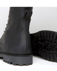 schwarze Lederstiefel von Zign Shoes