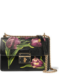 schwarze Ledertaschen mit Blumenmuster von Dolce & Gabbana