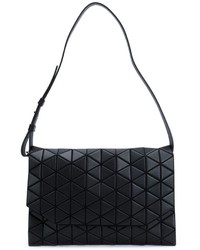 schwarze Ledertaschen mit geometrischem Muster von Bao Bao Issey Miyake