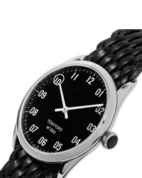 schwarze Lederuhr von Tom Ford Timepieces