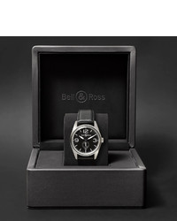 schwarze Lederuhr von Bell & Ross