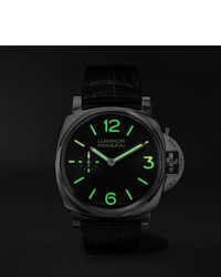 schwarze Lederuhr von Panerai