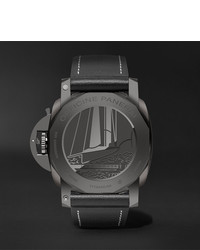 schwarze Lederuhr von Panerai