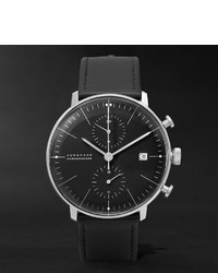 schwarze Lederuhr von Junghans