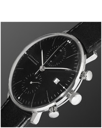 schwarze Lederuhr von Junghans