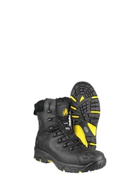 schwarze Lederwinterschuhe von Amblers Safety