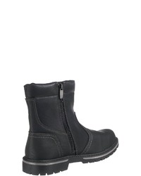 schwarze Lederwinterschuhe von BM Footwear