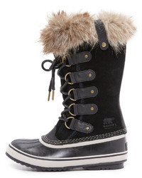 schwarze Lederwinterschuhe von Sorel