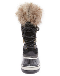 schwarze Lederwinterschuhe von Sorel