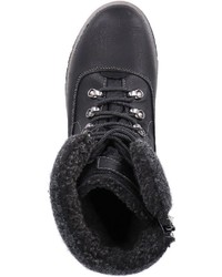 schwarze Lederwinterschuhe von Tom Tailor