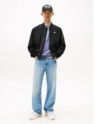 schwarze leichte Bomberjacke von Tommy Jeans