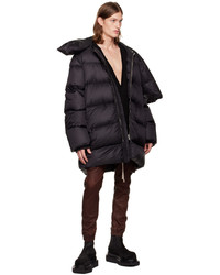 schwarze leichte Daunenjacke von Rick Owens