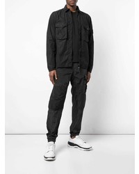 schwarze leichte Shirtjacke von Stone Island