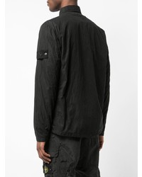 schwarze leichte Shirtjacke von Stone Island