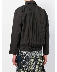 schwarze leichte Shirtjacke von Homme Plissé Issey Miyake