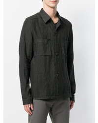 schwarze Leinen Shirtjacke von Individual Sentiments