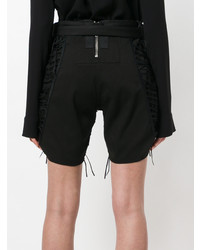 schwarze Leinen Shorts von Saint Laurent